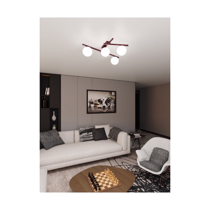 Lampa sufitowa SMART 4 BURGUNDY OPAL - Emibig