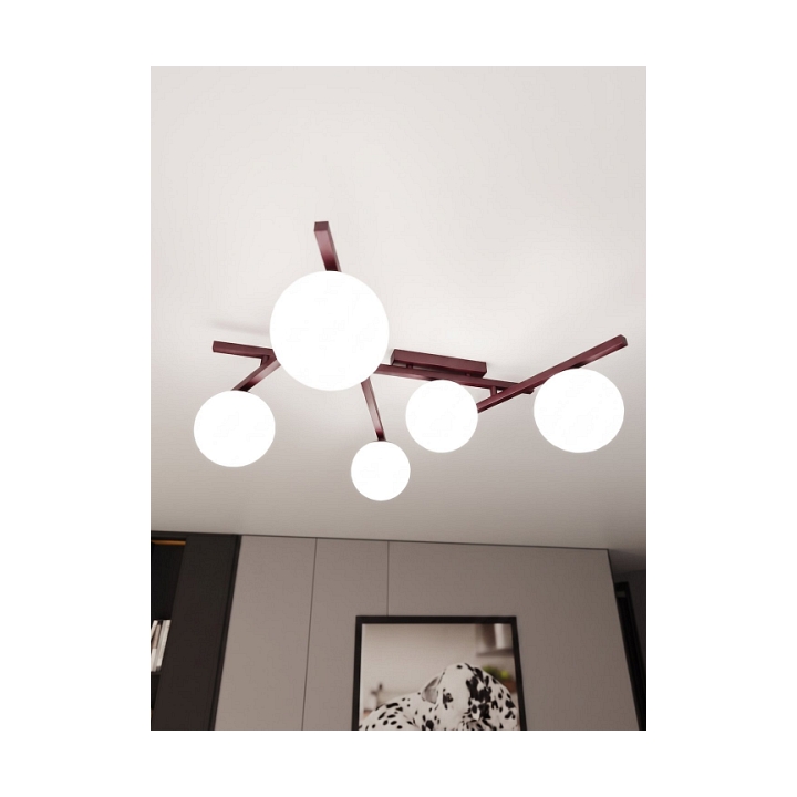 Lampa sufitowa SMART 5 BURGUNDY OPAL - Emibig