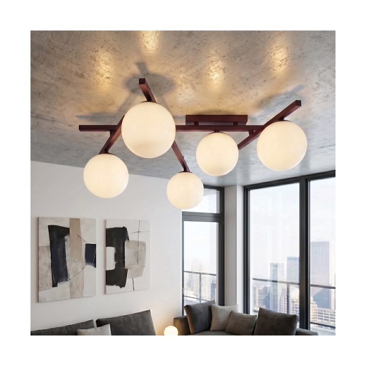 Lampa sufitowa SMART 5 BURGUNDY OPAL - Emibig