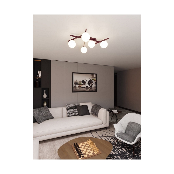Lampa sufitowa SMART 5 BURGUNDY OPAL - Emibig