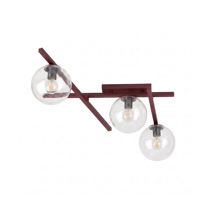 Lampa sufitowa SMART 3 BURGUNDY TRANSPARENT - Emibig