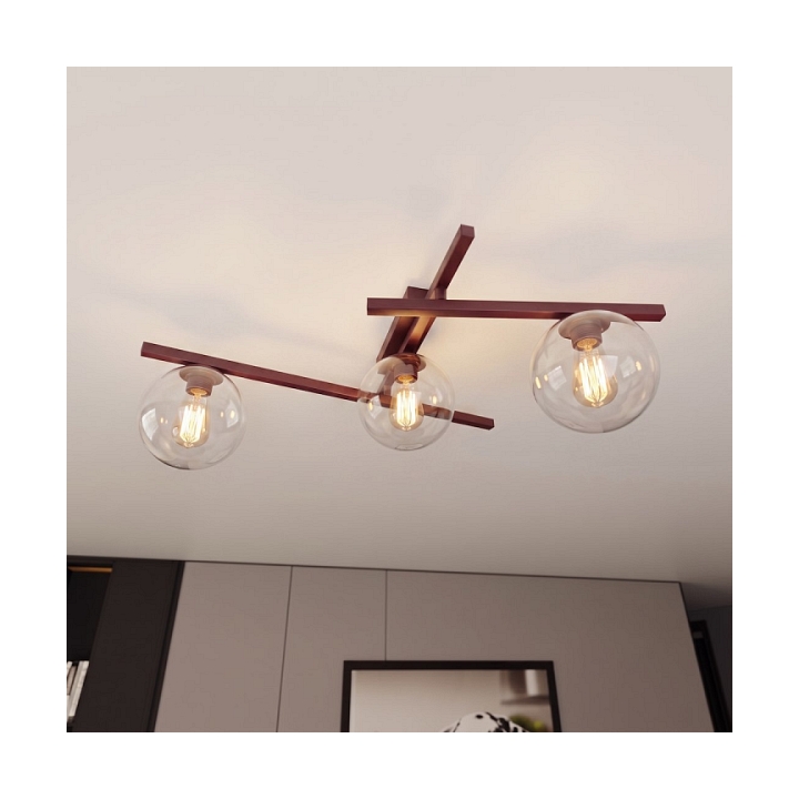 Lampa sufitowa SMART 3 BURGUNDY TRANSPARENT - Emibig