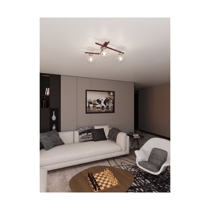 Lampa sufitowa SMART 3 BURGUNDY TRANSPARENT - Emibig
