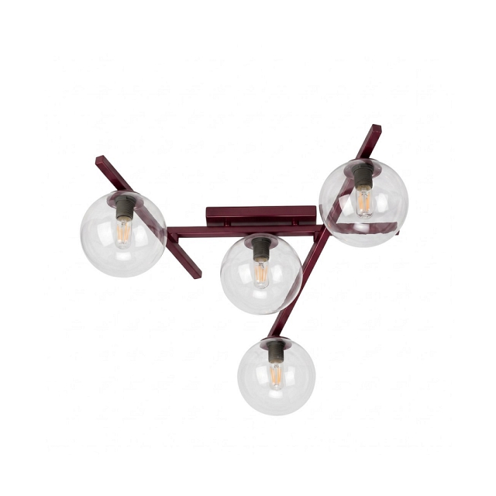 Lampa sufitowa SMART 4 BURGUNDY TRANSPARENT - Emibig