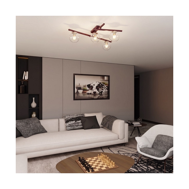 Lampa sufitowa SMART 4 BURGUNDY TRANSPARENT - Emibig