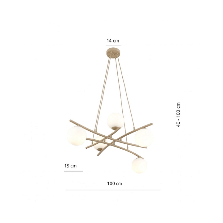 Lampa wisząca ESSA 5 MOKKA OPAL - Emibig