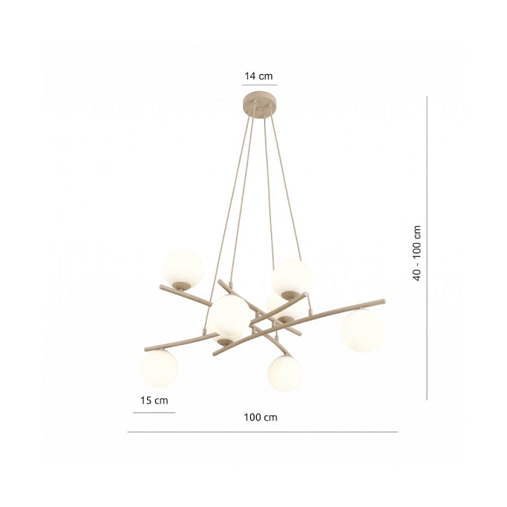 Lampa wisząca ESSA 8 MOKKA OPAL - Emibig