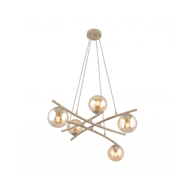 Lampa wisząca ESSA 5 MOKKA AMBER - Emibig