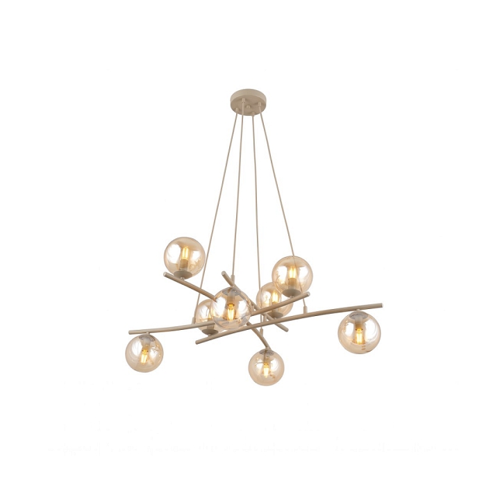 Lampa wisząca ESSA 8 MOKKA AMBER - Emibig