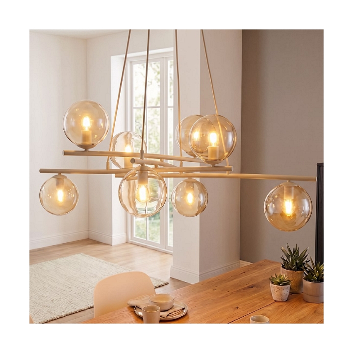 Lampa wisząca ESSA 8 MOKKA AMBER - Emibig