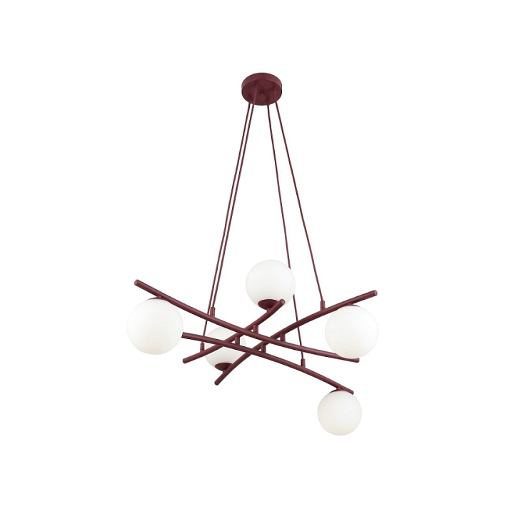 Lampa wisząca ESSA 5 BURGUNDY OPAL - Emibig