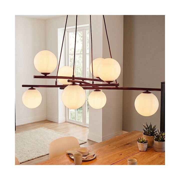 Lampa wisząca ESSA 8 BURGUNDY OPAL - Emibig