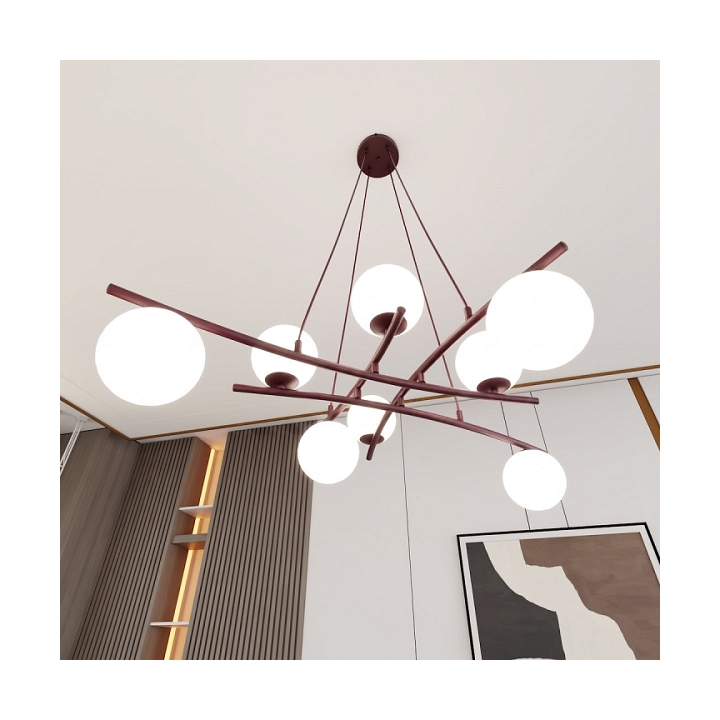 Lampa wisząca ESSA 8 BURGUNDY OPAL - Emibig