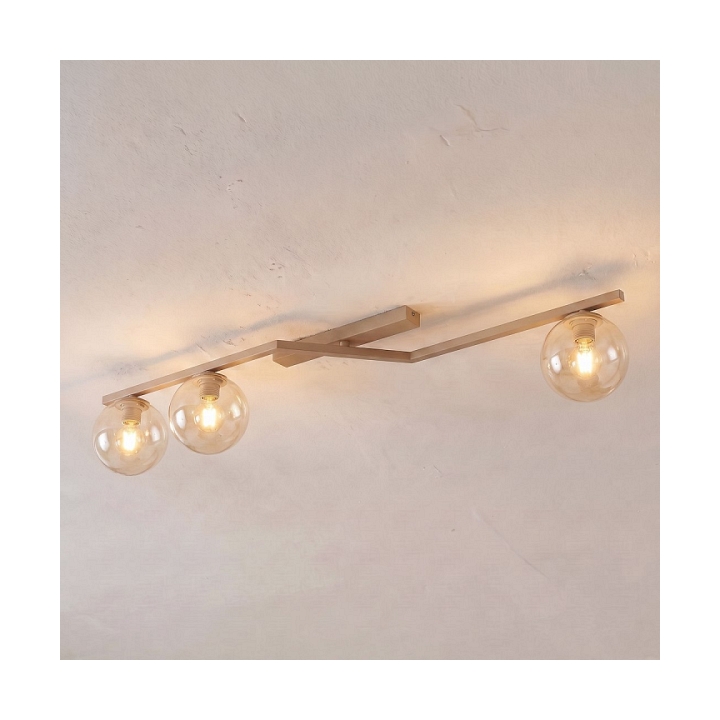 Lampa sufitowa NATON 3 MOKKA AMBER - Emibig