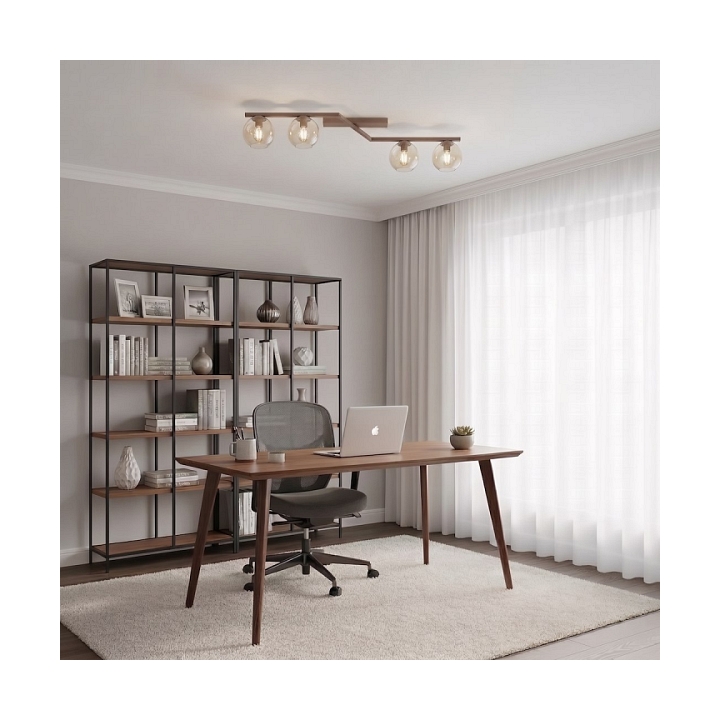 Lampa sufitowa NATON 4 MOKKA AMBER - Emibig