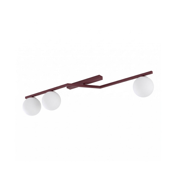 Lampa sufitowa NATON 3 BURGUNDY OPAL - Emibig