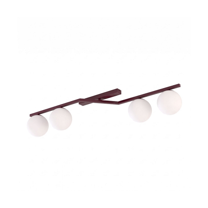 Lampa sufitowa NATON 4 BURGUNDY OPAL - Emibig