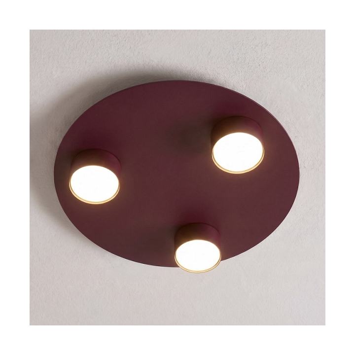 Lampa sufitowa BOLX 3 BURGUNDY - Emibig