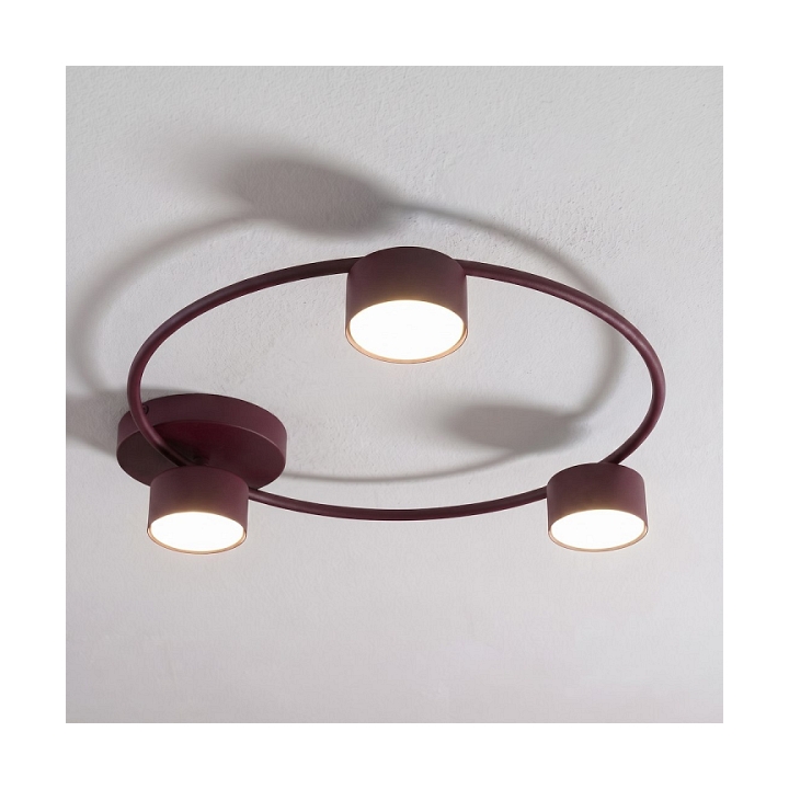 Lampa sufitowa LUCIO 3 BURGUNDY - Emibig