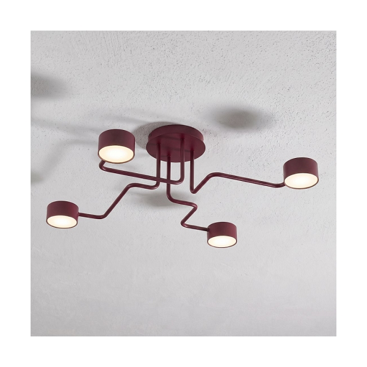 Lampa sufitowa KURAGE 4 BURGUNDY - Emibig