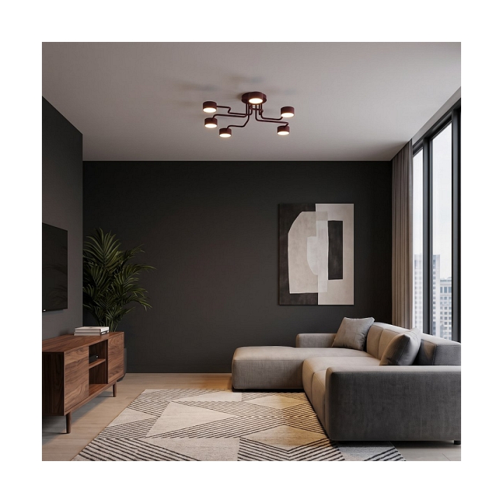 Lampa sufitowa KURAGE 6 BURGUNDY - Emibig