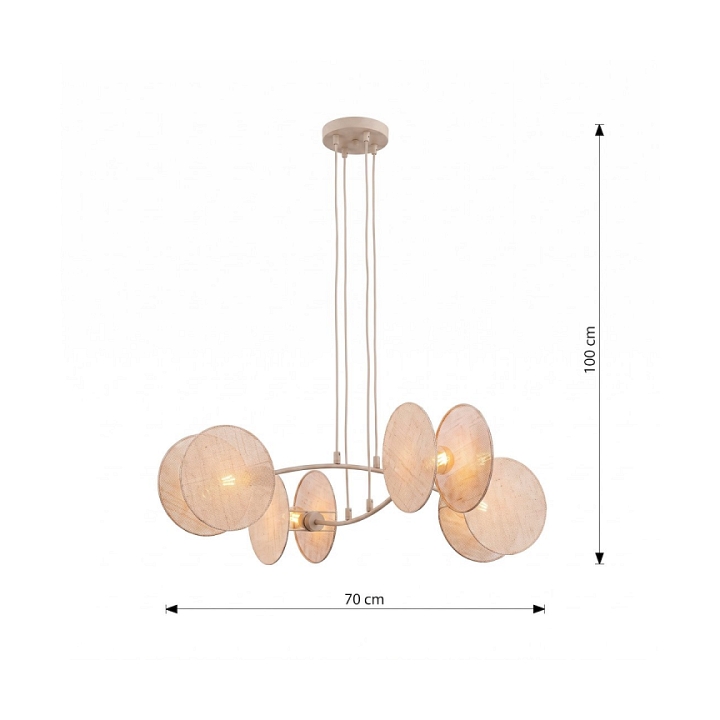 Lampa wisząca MOTIF 4 MOKKA NATURAL - Emibig