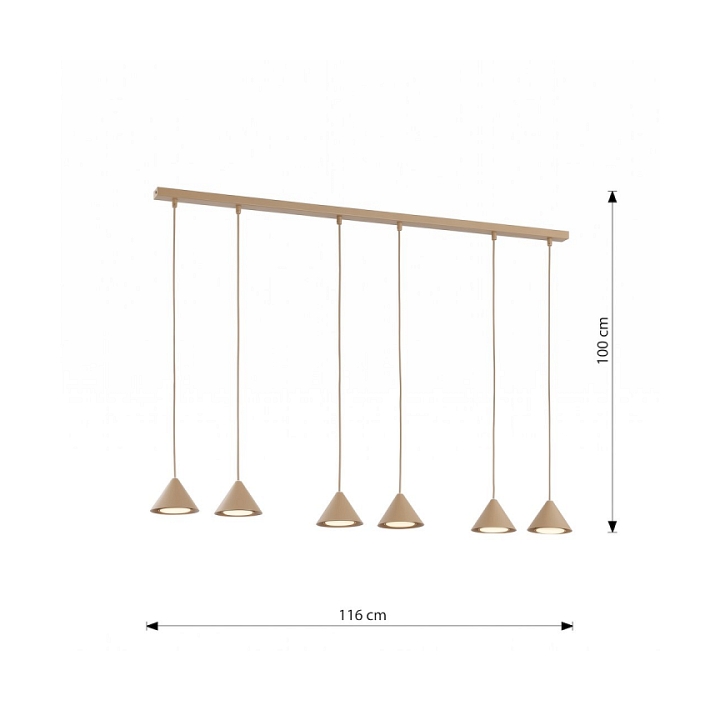 Lampa wisząca ELIT 6 MOKKA - Emibig