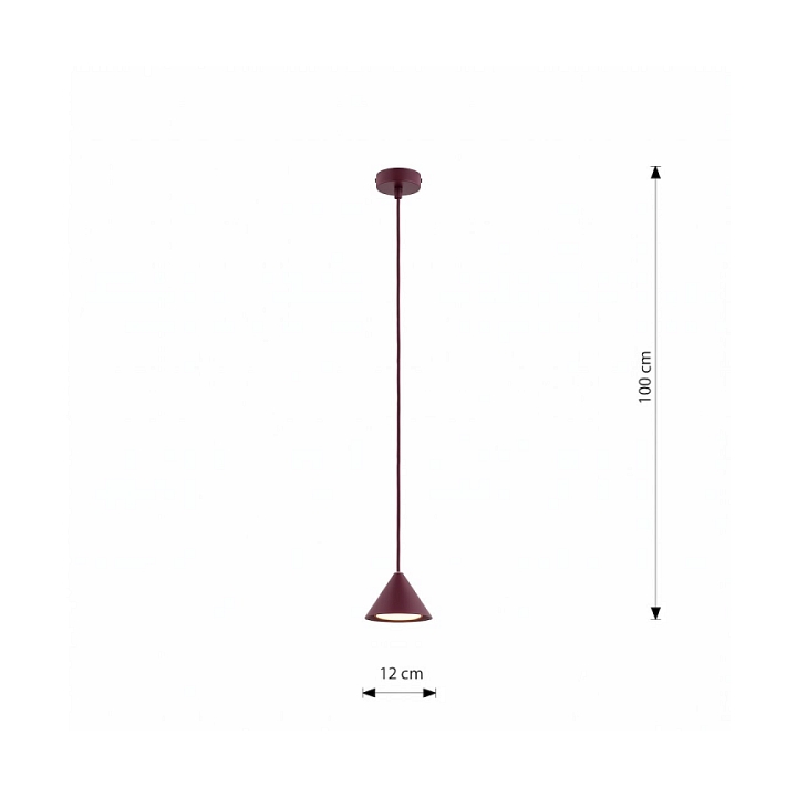 Lampa wisząca ELIT 1 BURGUNDY - Emibig