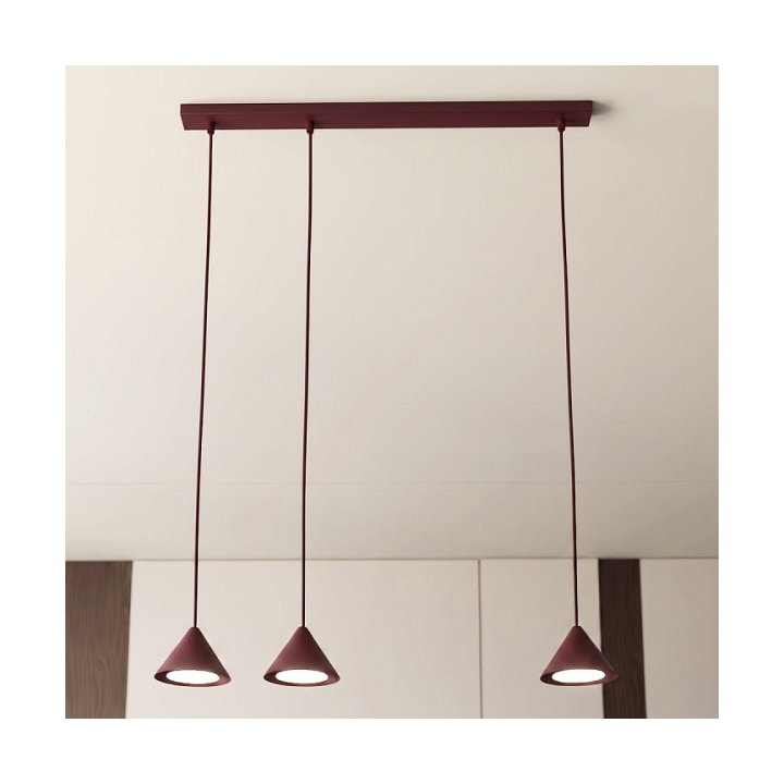 Lampa wisząca ELIT 3 BURGUNDY - Emibig