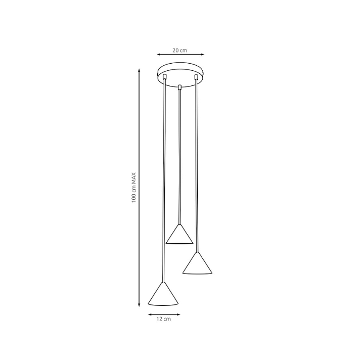 Lampa wisząca ELIT 3 PREMIUM BURGUNDY - Emibig