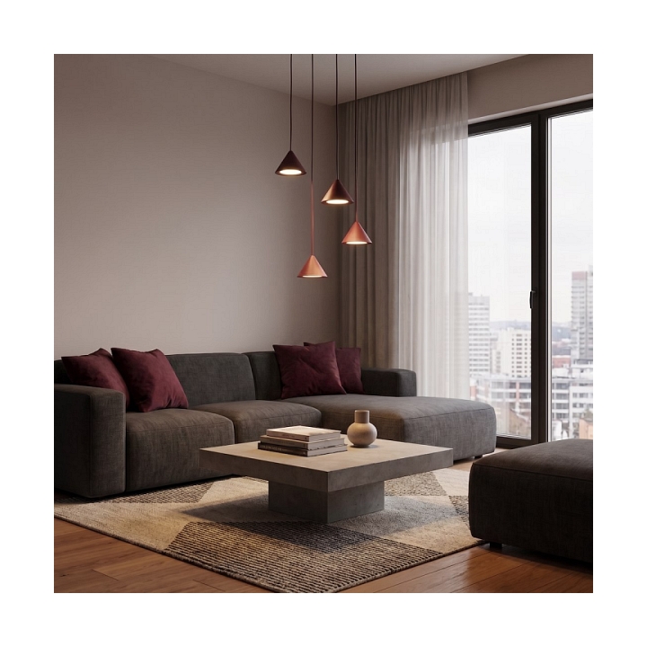 Lampa wisząca ELIT 4 PREMIUM BURGUNDY - Emibig