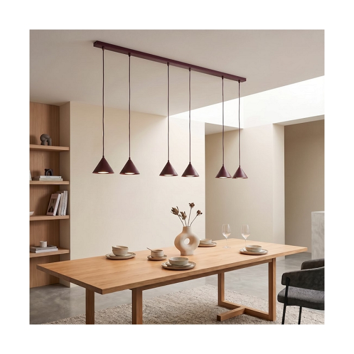 Lampa wisząca ELIT 6 BURGUNDY - Emibig