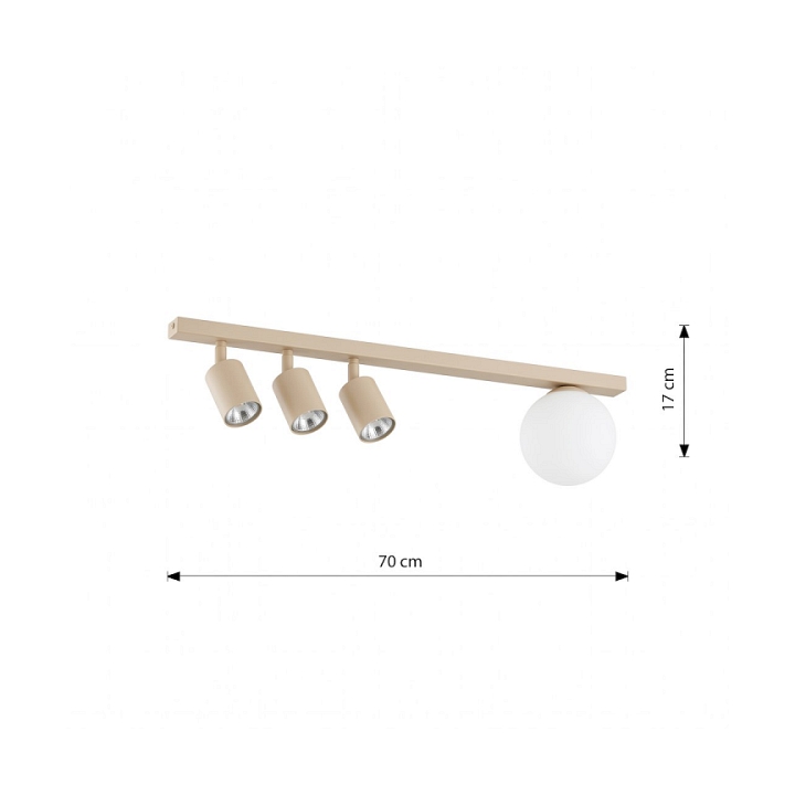 Lampa sufitowa BASTER 4 MOKKA OPAL - Emibig