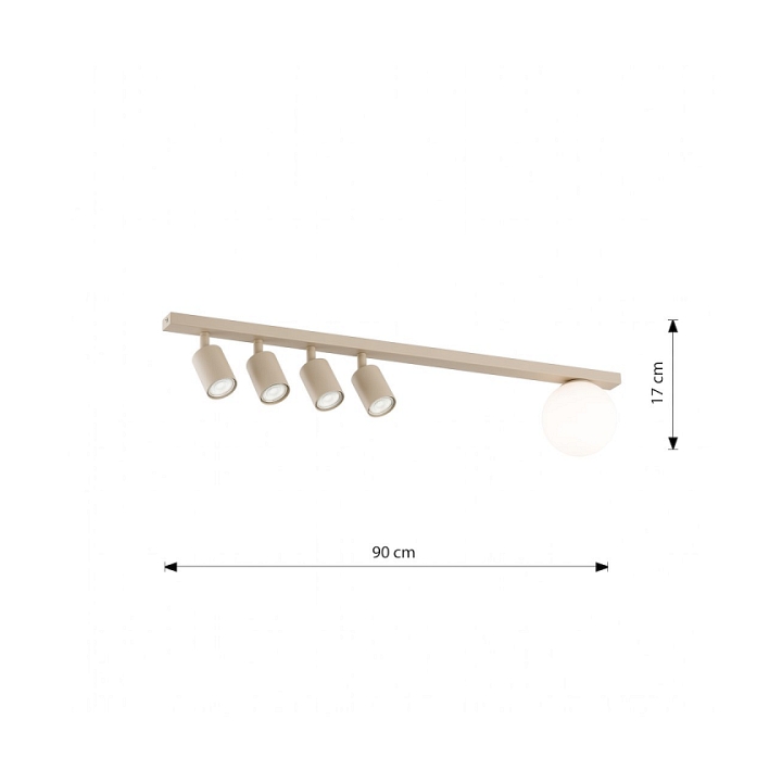Lampa sufitowa BASTER 5 MOKKA OPAL - Emibig
