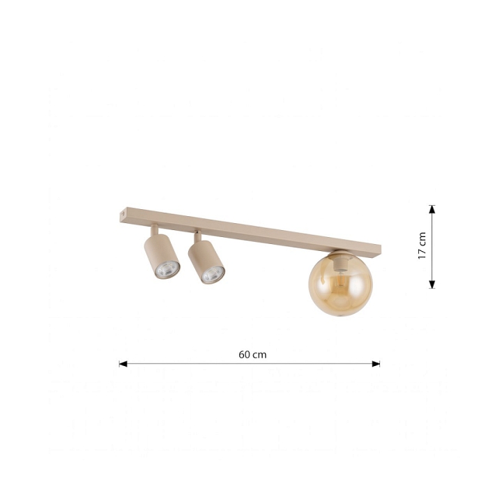 Lampa sufitowa BASTER 3 MOKKA AMBER - Emibig