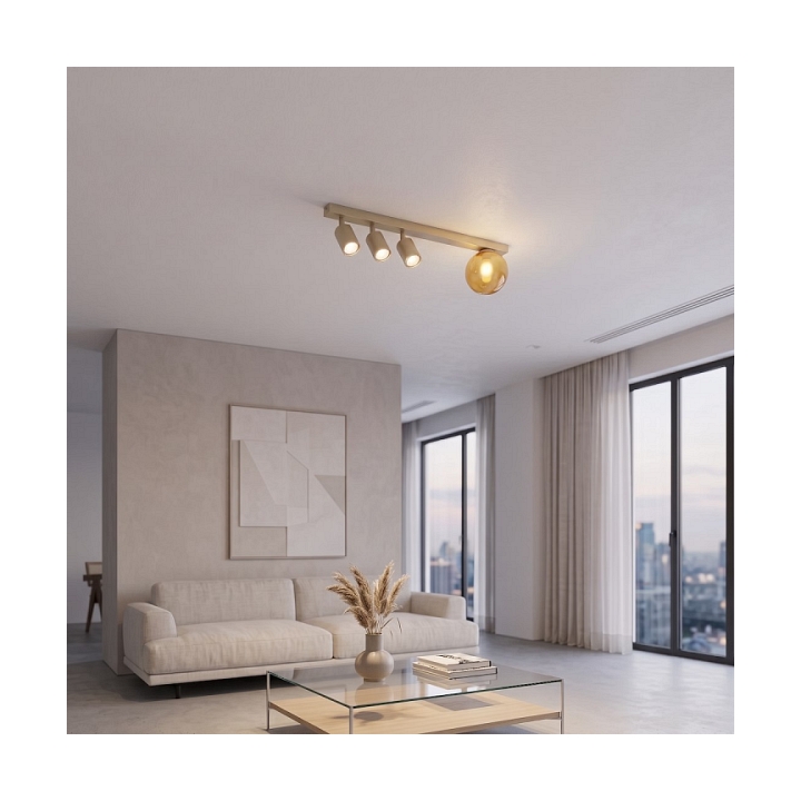 Lampa sufitowa BASTER 4 MOKKA AMBER - Emibig