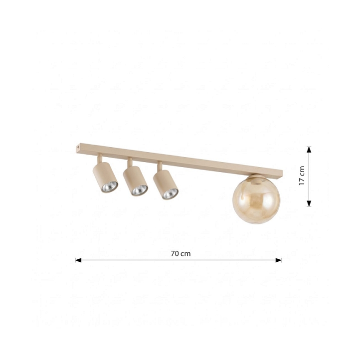 Lampa sufitowa BASTER 4 MOKKA AMBER - Emibig