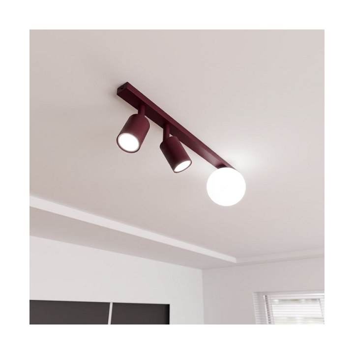 Lampa sufitowa BASTER 3 BURGUNDY OPAL - Emibig