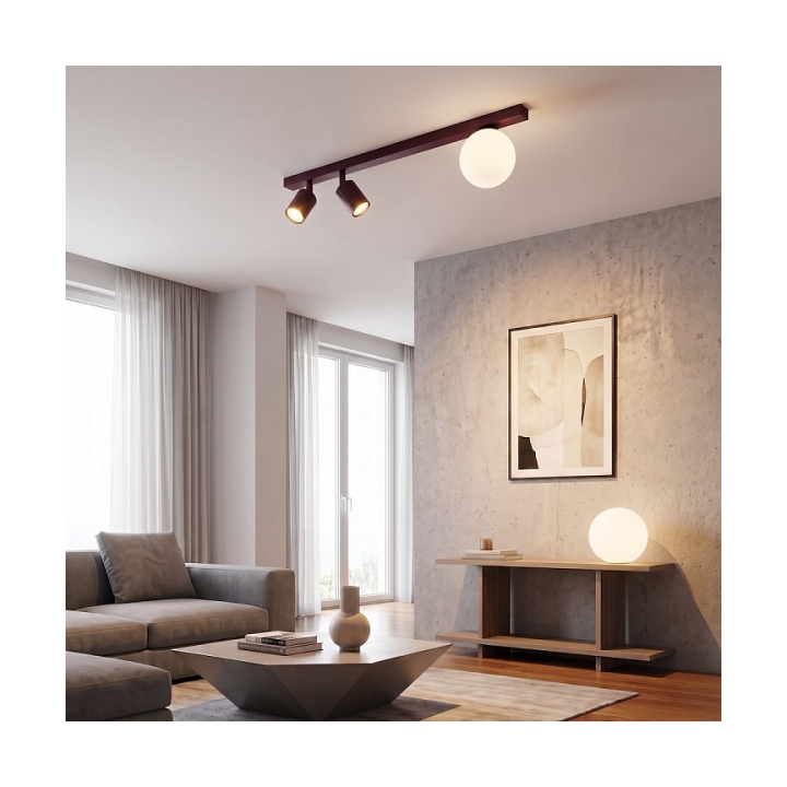 Lampa sufitowa BASTER 3 BURGUNDY OPAL - Emibig