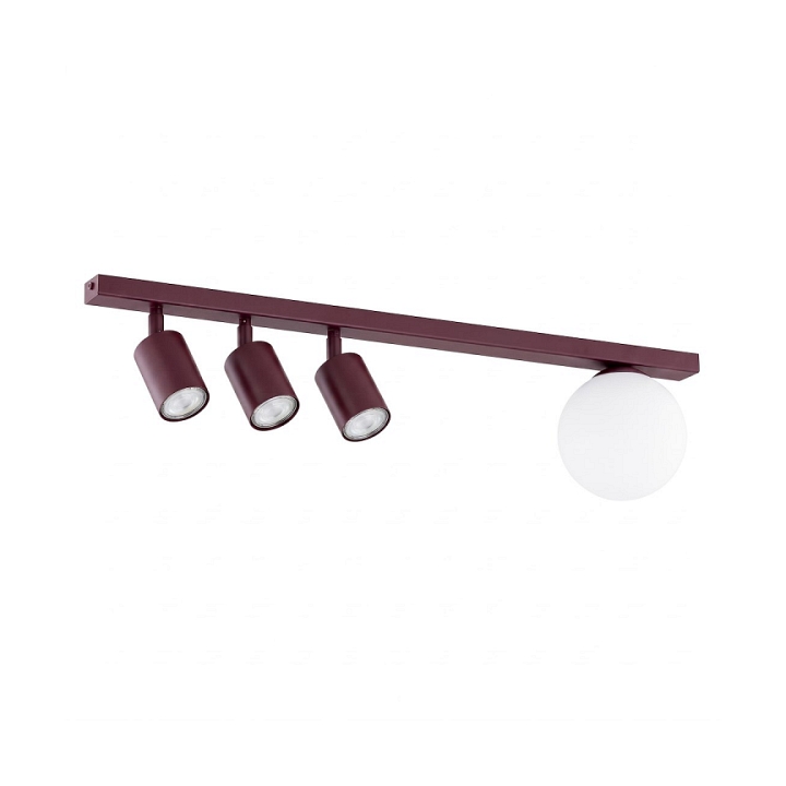 Lampa sufitowa BASTER 4 BURGUNDY OPAL - Emibig