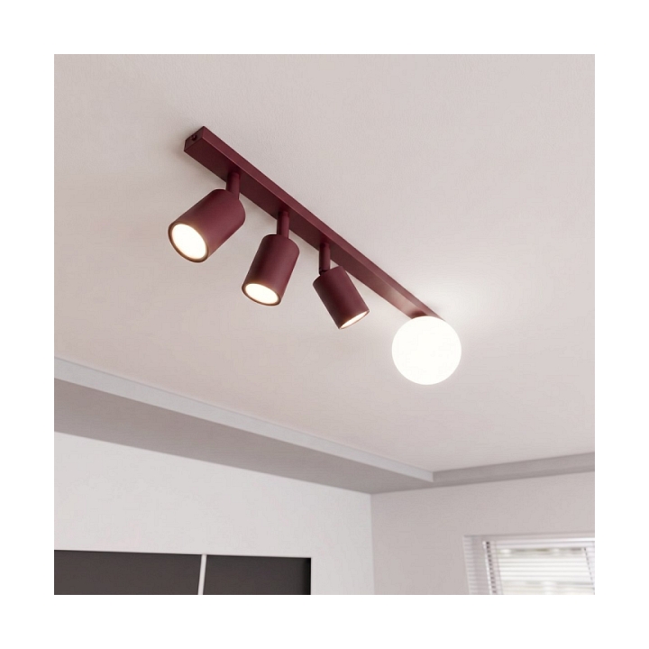 Lampa sufitowa BASTER 4 BURGUNDY OPAL - Emibig