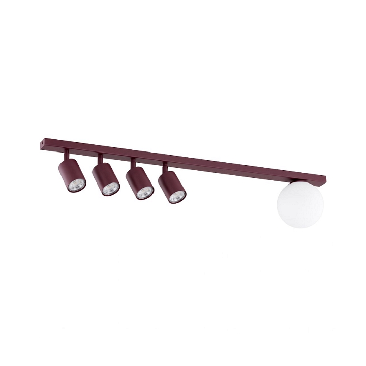 Lampa sufitowa BASTER 5 BURGUNDY OPAL - Emibig