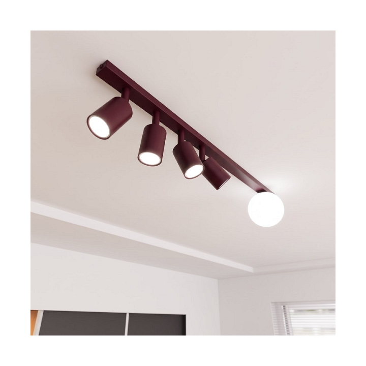 Lampa sufitowa BASTER 5 BURGUNDY OPAL - Emibig