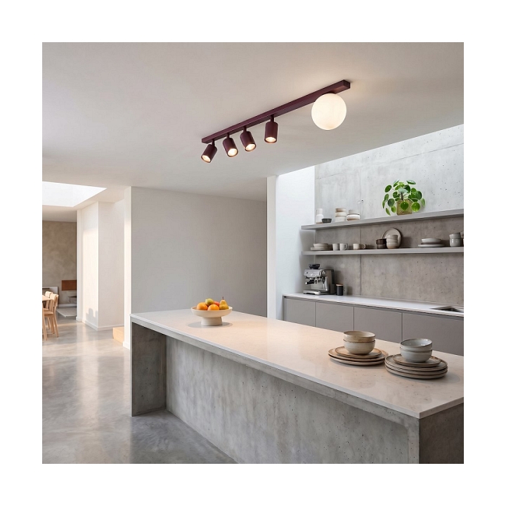 Lampa sufitowa BASTER 5 BURGUNDY OPAL - Emibig