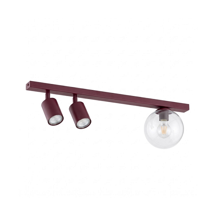 Lampa sufitowa BASTER 3 BURGUNDY TRANSPARENT - Emibig