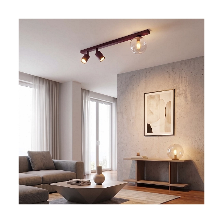 Lampa sufitowa BASTER 3 BURGUNDY TRANSPARENT - Emibig