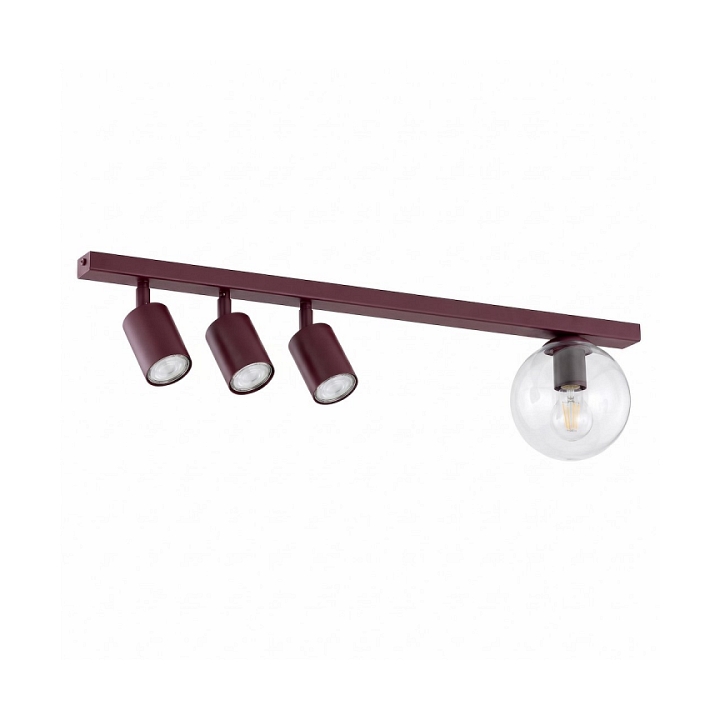 Lampa sufitowa BASTER 4 BURGUNDY TRANSPARENT - Emibig