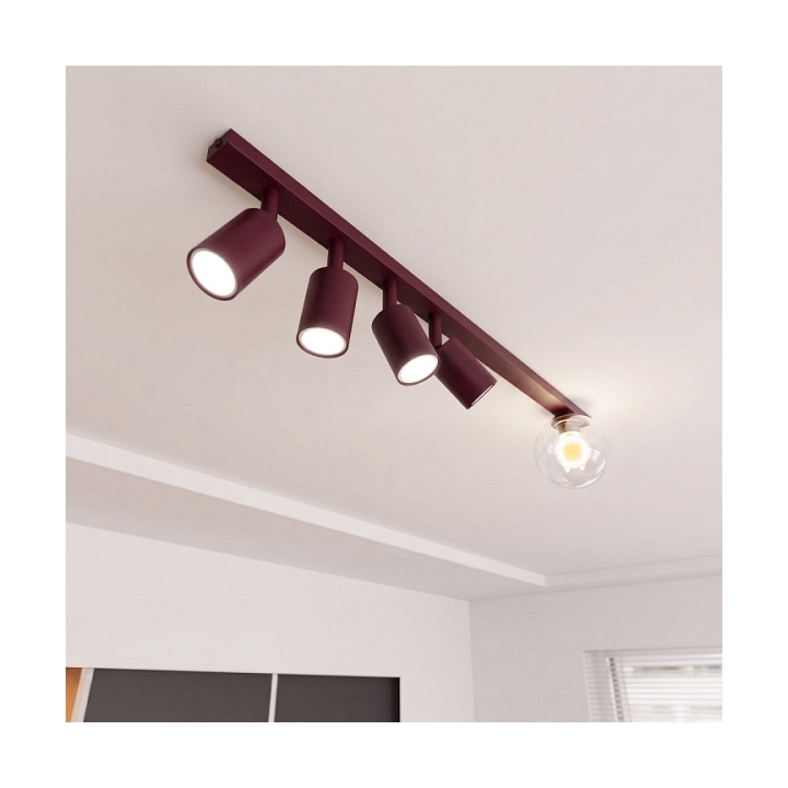 Lampa sufitowa BASTER 5 BURGUNDY TRANSPARENT - Emibig