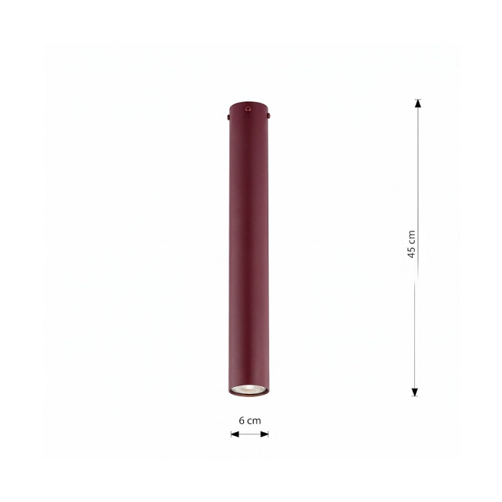 Lampa sufitowa TECNO 1L BURGUNDY - Emibig