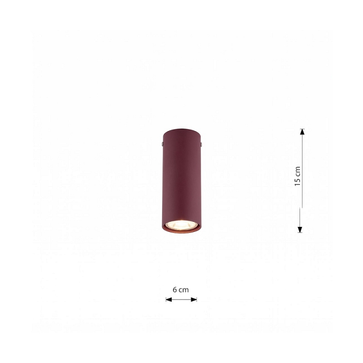 Lampa sufitowa TECNO 1S BURGUNDY - Emibig